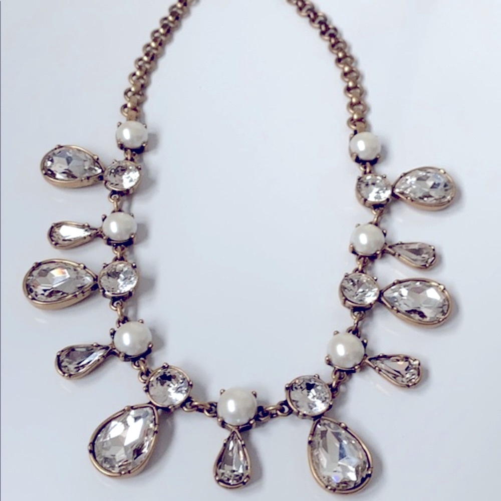 J. Crew Women’s Pearl and Crystal Necklace